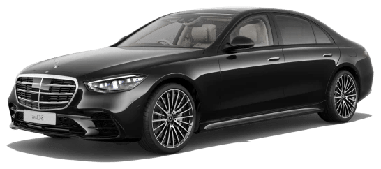 Luxury Mercedes S-Class limousine for premium executive chauffeur services in Geneva